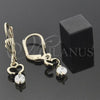 Arete Colgante 5.073.008 Oro Laminado, Diseño de Corazón, con Blanca Zirconia Cubica, Pulido, Tono Dorado
