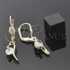 Arete Colgante 5.073.009 Oro Laminado, con Blanca Zirconia Cubica, Pulido, Tono Dorado