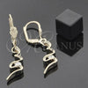 Arete Colgante 02.63.1519 Oro Laminado, con Blanca Zirconia Cubica, Pulido, Tono Dorado