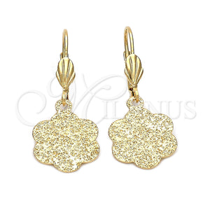 Arete Colgante 5.107.010 Oro Laminado, Diseño de Flor, Mate, Tono Dorado