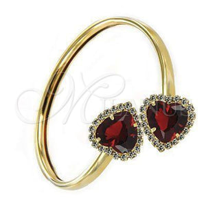 Aro Individual 5.231.011 Oro Laminado, Diseño de Corazón, con Granate and Blanca Zirconia Cubica, Pulido, Tono Dorado (05 MM Thickness, One size fits all)