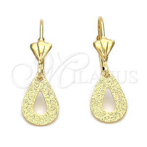 Arete Colgante 5.086.009 Oro Laminado, Diseño de Gota, Mate, Tono Dorado