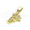 Dije Religioso 5.182.034 Oro Laminado, Diseño de Angel, Diamantado, Tono Dorado