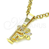 Dije Religioso 5.182.034 Oro Laminado, Diseño de Angel, Diamantado, Tono Dorado