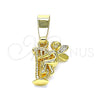 Dije Religioso 5.182.034 Oro Laminado, Diseño de Angel, Diamantado, Tono Dorado