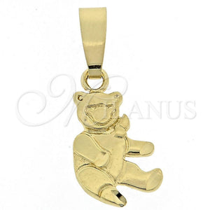 Dije Elegante 5.183.007 Oro Laminado, Diseño de Osito, Pulido, Tono Dorado