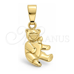 Dije Elegante 5.183.007 Oro Laminado, Diseño de Osito, Pulido, Tono Dorado