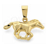 Dije Elegante 5.180.014 Oro Laminado, Diseño de Caballo, Pulido, Tono Dorado