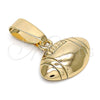 Dije Elegante 5.183.038 Oro Laminado, Diseño de Bola, Diamantado, Tono Dorado