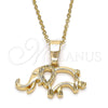 Dije Elegante 5.183.018 Oro Laminado, Diseño de Elefante, Pulido, Tono Dorado