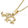Dije Elegante 5.183.018 Oro Laminado, Diseño de Elefante, Pulido, Tono Dorado