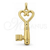 Dije Elegante 5.179.022 Oro Laminado, Diseño de Llave, Pulido, Tono Dorado