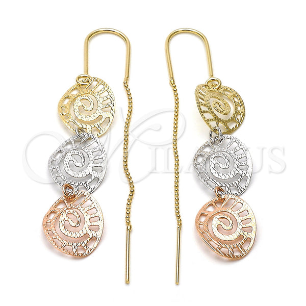 Arete Violador 5.118.004 Oro Laminado, Diamantado, Tres Tonos