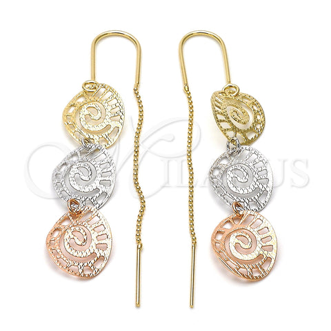 Arete Violador 5.118.004 Oro Laminado, Diamantado, Tres Tonos