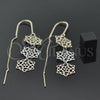 Arete Violador 5.095.004 Oro Laminado, Diseño de Estrella, Pulido, Tres Tonos
