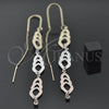 Arete Violador 5.095.011 Oro Laminado, Diseño de Oja, Diamantado, Tres Tonos
