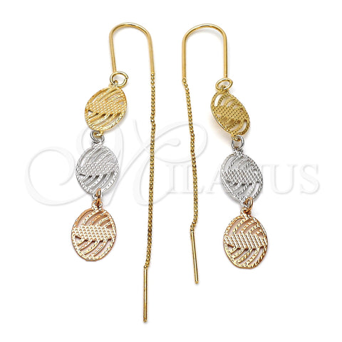 Arete Violador 5.118.001 Oro Laminado, Diamantado, Tres Tonos