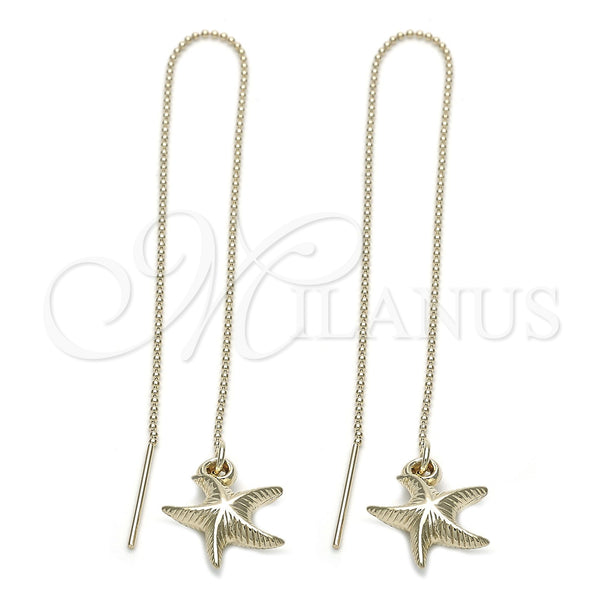 Arete Violador 5.116.004 Oro Laminado, Diseño de Estrella, Diamantado, Tono Dorado