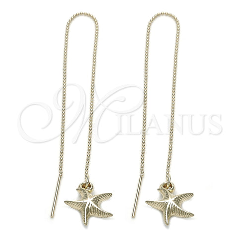 Arete Violador 5.116.004 Oro Laminado, Diseño de Estrella, Diamantado, Tono Dorado
