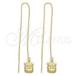 Arete Violador 5.116.008 Oro Laminado, Diseño de Osito, Pulido, Tono Dorado