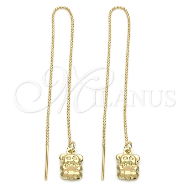 Arete Violador 5.116.008 Oro Laminado, Diseño de Osito, Pulido, Tono Dorado