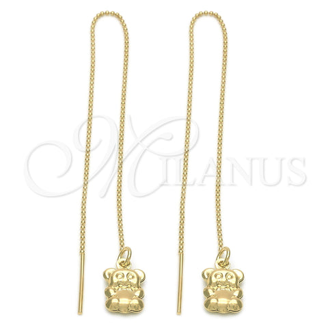 Arete Violador 5.116.008 Oro Laminado, Diseño de Osito, Pulido, Tono Dorado