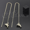 Arete Violador 5.122.015 Oro Laminado, Diseño de Delfín, Pulido, Tono Dorado