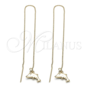 Arete Violador 5.122.015 Oro Laminado, Diseño de Delfín, Pulido, Tono Dorado