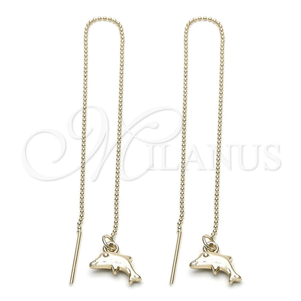 Arete Violador 5.122.015 Oro Laminado, Diseño de Delfín, Pulido, Tono Dorado