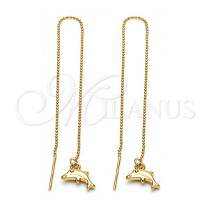 Arete Violador 5.122.015 Oro Laminado, Diseño de Delfín, Pulido, Tono Dorado