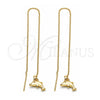 Arete Violador 5.122.015 Oro Laminado, Diseño de Delfín, Pulido, Tono Dorado