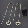 Arete Violador 02.63.1623 Oro Laminado, Diseño de Corazón, Diamantado, Tono Dorado