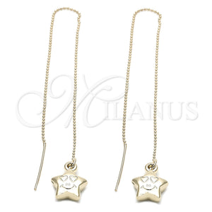 Arete Violador 5.114.008 Oro Laminado, Diseño de Estrella, Pulido, Tono Dorado