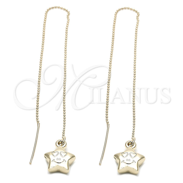Arete Violador 5.114.008 Oro Laminado, Diseño de Estrella, Pulido, Tono Dorado