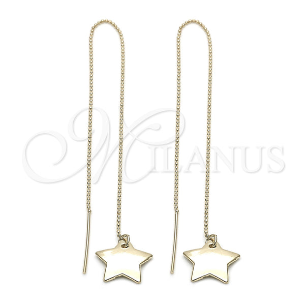 Arete Violador 5.119.007 Oro Laminado, Diseño de Estrella, Pulido, Tono Dorado