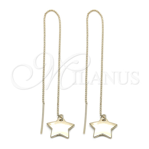 Arete Violador 5.119.007 Oro Laminado, Diseño de Estrella, Pulido, Tono Dorado