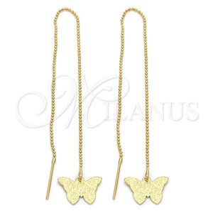 Arete Violador 5.114.009 Oro Laminado, Diseño de Mariposa, Pulido, Tono Dorado