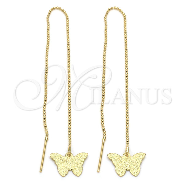 Arete Violador 5.114.009 Oro Laminado, Diseño de Mariposa, Pulido, Tono Dorado