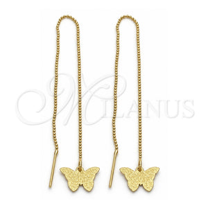 Arete Violador 5.114.009 Oro Laminado, Diseño de Mariposa, Pulido, Tono Dorado