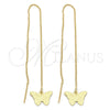 Arete Violador 5.114.009 Oro Laminado, Diseño de Mariposa, Pulido, Tono Dorado