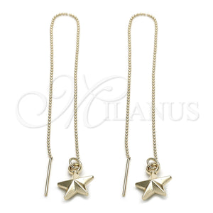 Arete Violador 5.114.003 Oro Laminado, Diseño de Estrella, Pulido, Tono Dorado
