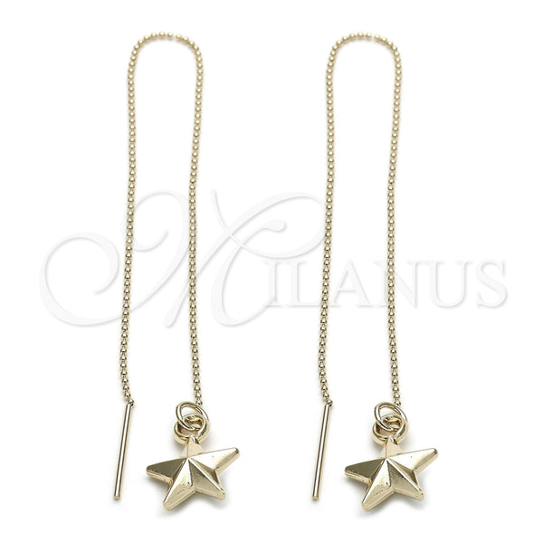 Arete Violador 5.114.003 Oro Laminado, Diseño de Estrella, Pulido, Tono Dorado