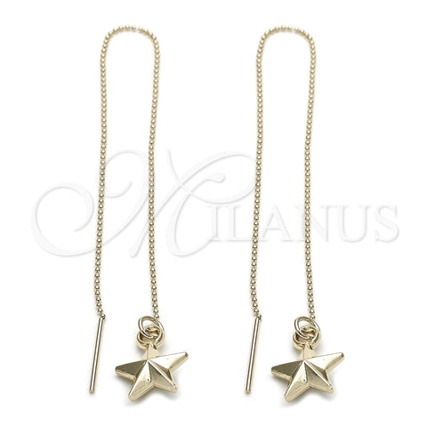 Arete Violador 5.114.003 Oro Laminado, Diseño de Estrella, Pulido, Tono Dorado