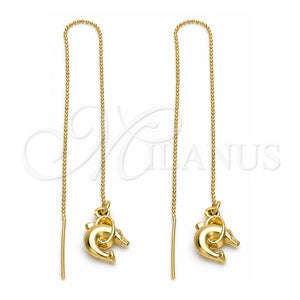 Arete Violador 5.117.011 Oro Laminado, Diseño de Delfín, Pulido, Tono Dorado