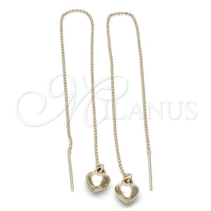 Arete Violador 02.63.1599 Oro Laminado, Diseño de Corazón, Pulido, Tono Dorado
