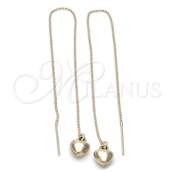 Arete Violador 02.63.1599 Oro Laminado, Diseño de Corazón, Pulido, Tono Dorado