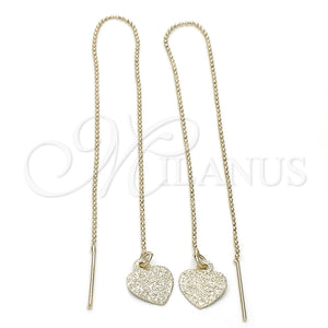 Arete Violador 02.63.1606 Oro Laminado, Diseño de Corazón, Pulido, Tono Dorado