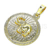 Dije Elegante 5.182.012 Oro Laminado, Diseño de Elefante, Diamantado, Tono Dorado
