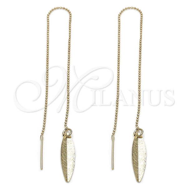 Arete Violador 5.115.004 Oro Laminado, Diseño de Oja, Pulido, Tono Dorado
