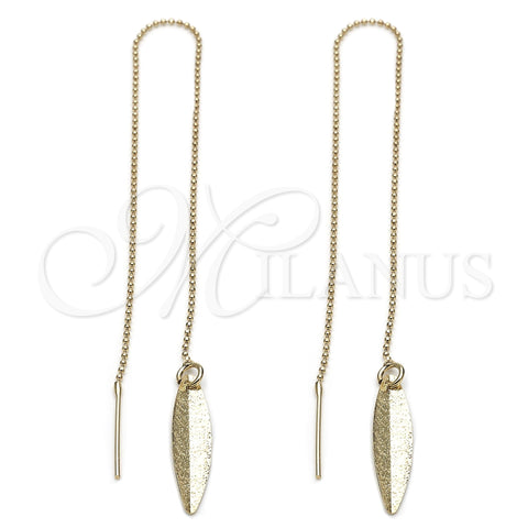 Arete Violador 5.115.004 Oro Laminado, Diseño de Oja, Pulido, Tono Dorado